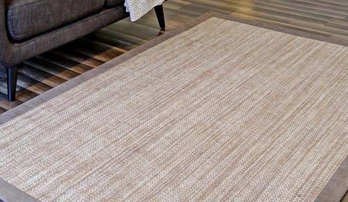 Clean sisal rug on the floor