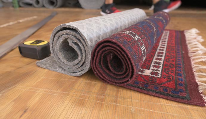 Different types of rug pad.