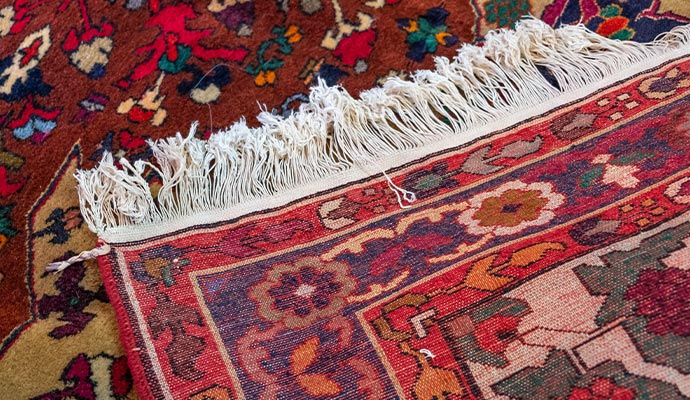 rug with damaged fringe