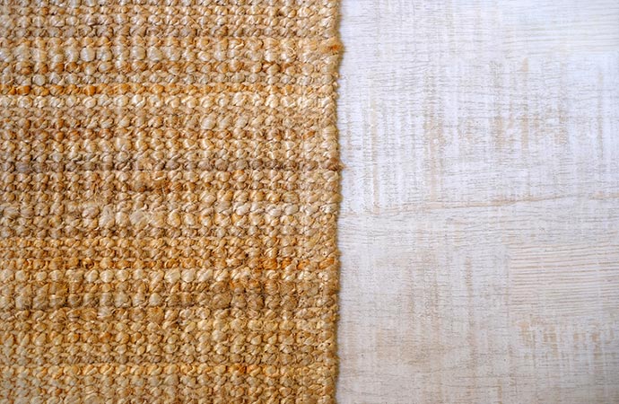 traditional bamboo rug texture on wood floor
